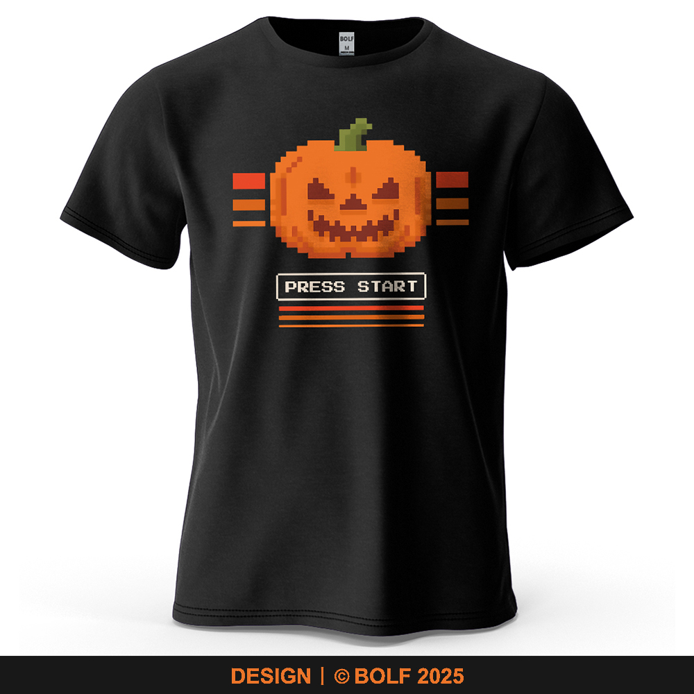 Retro Gaming Event - Halloween citrouille imprimé hommes T-Shirt 100%
